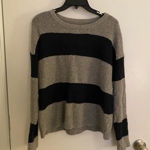 Light navy and dark gray striped sweater